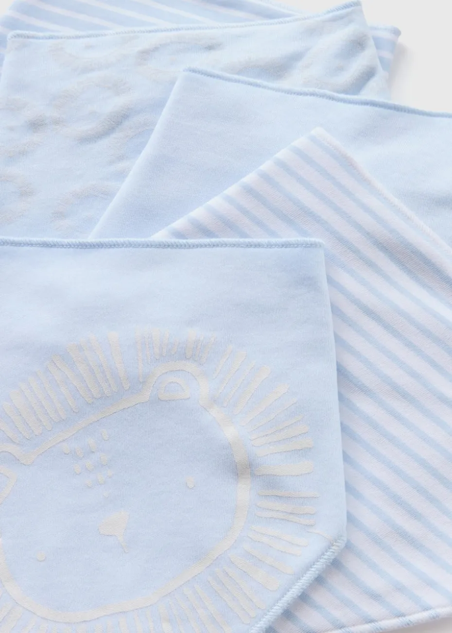5 Pack Baby Blue Bandana Bibs