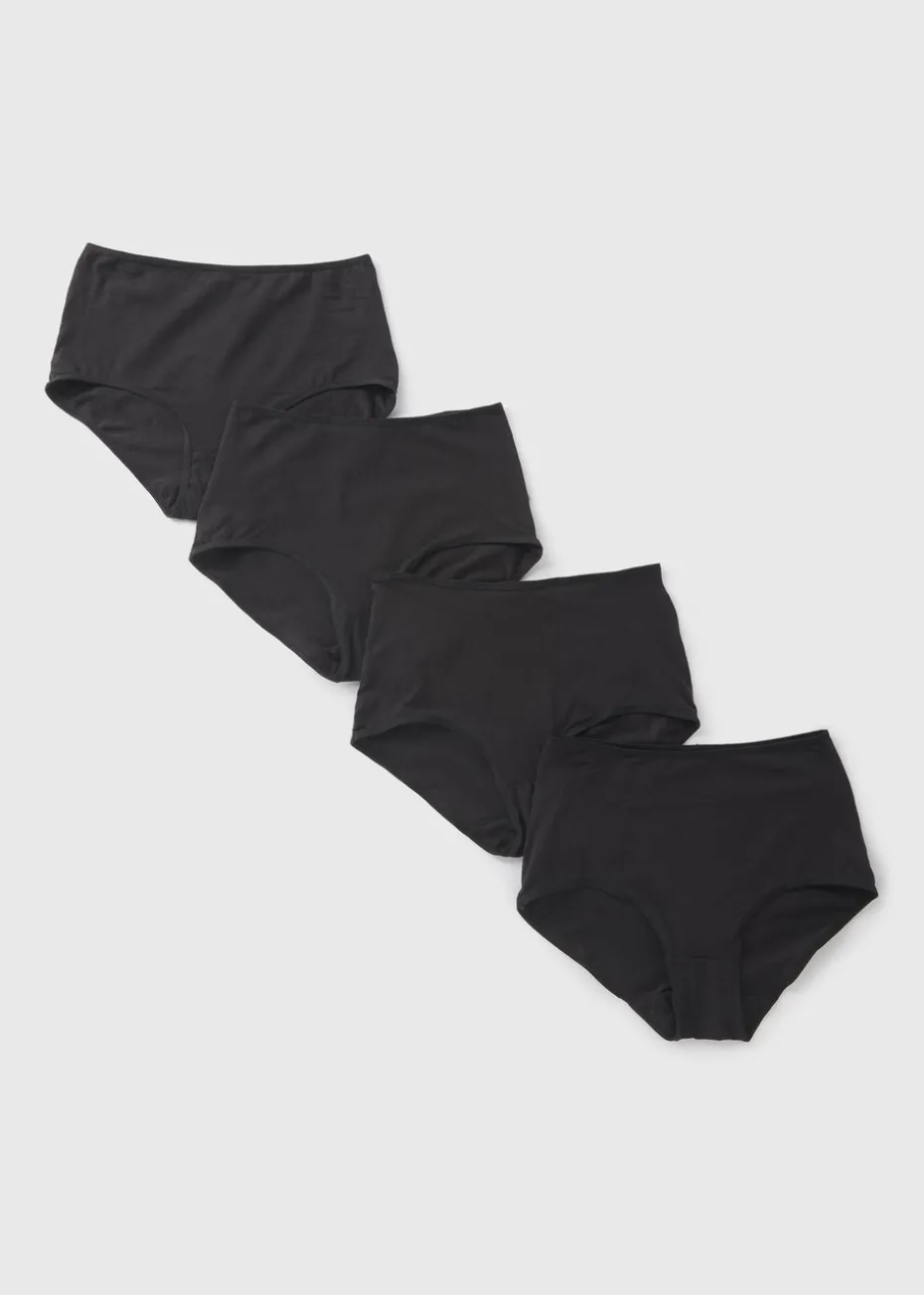 4 Pack Black Full Knickers