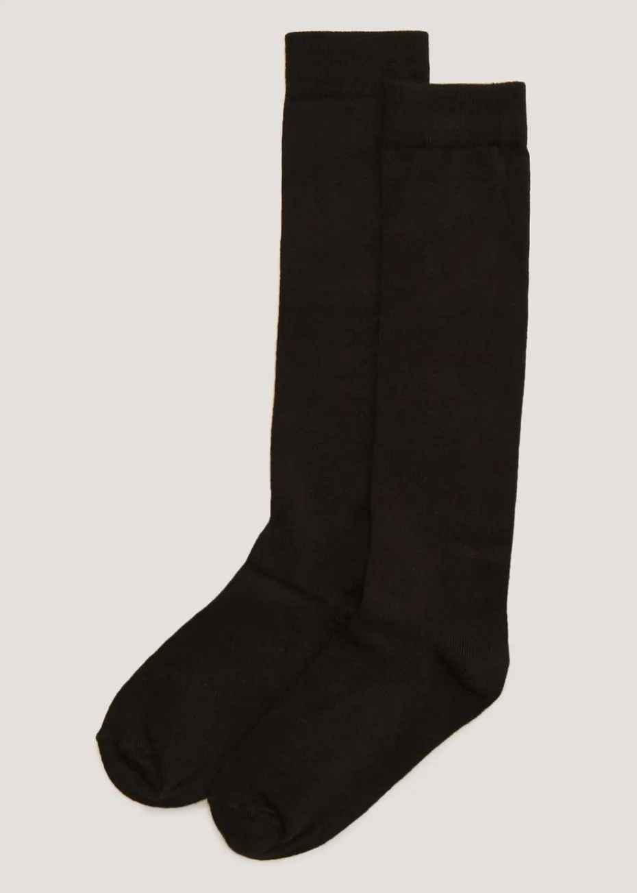 2 Pack Black Knee Socks