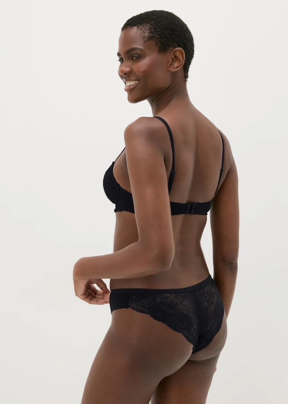 3 Pack Black No VPL Lace Brazilian Knickers