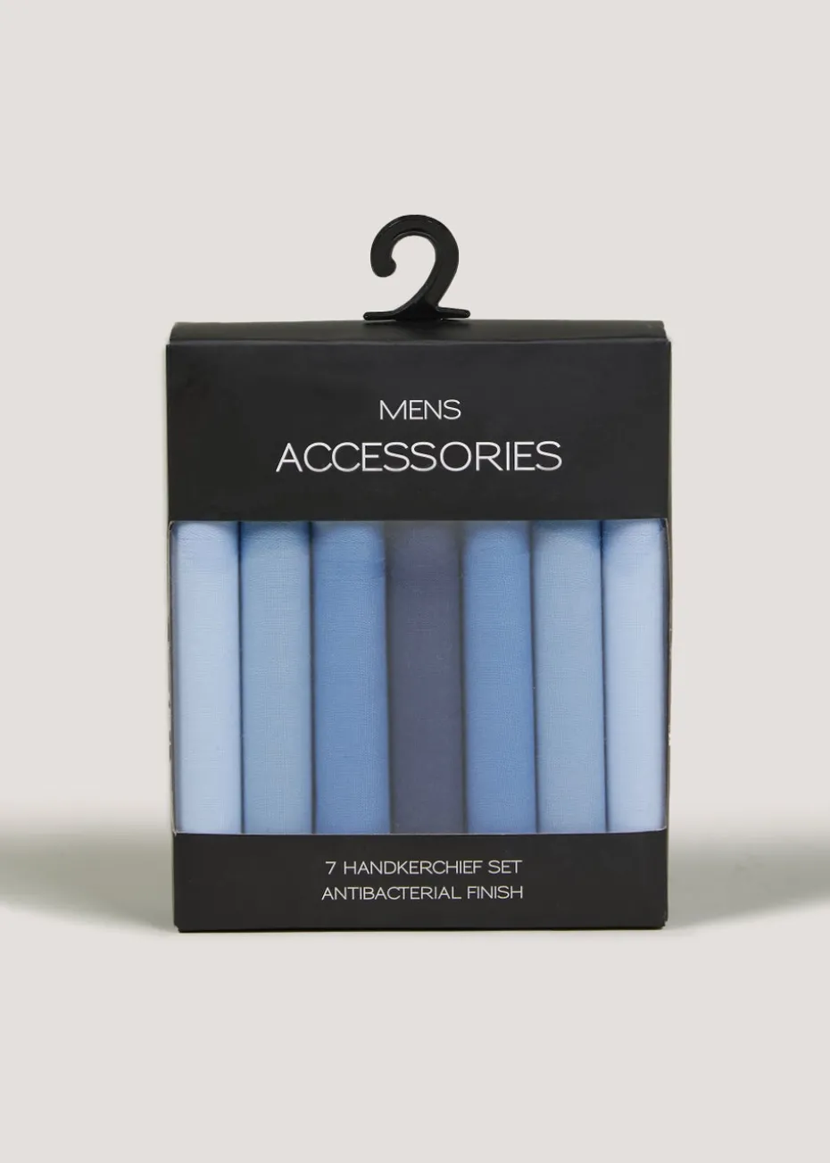 7 Pack Blue Handkerchiefs