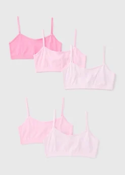 5 Pack Girls Pink Crop Tops (Younger 6-Older 13yrs)