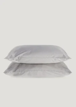 2 Pack Grey Polycotton Housewife Pillowcase