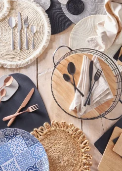 4 Pack Grey Woven Placemats