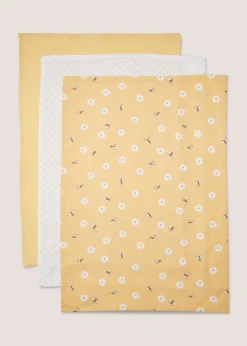 4 Pack Light Yellow Daisy Bee Cork Coasters