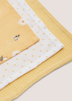 4 Pack Light Yellow Daisy Bee Cork Coasters