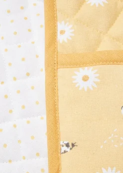 4 Pack Light Yellow Daisy Bee Cork Coasters