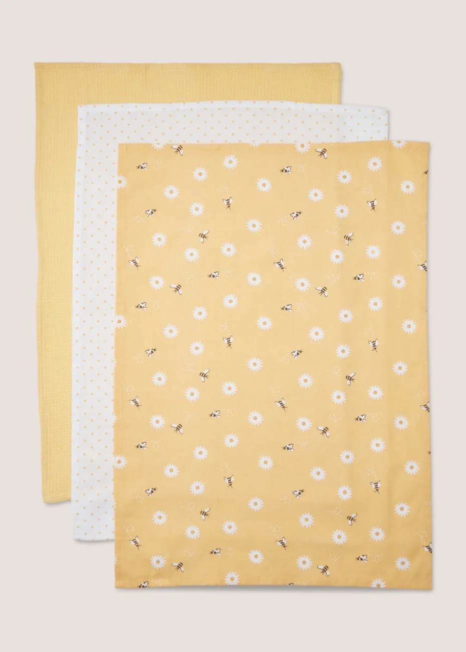 4 Pack Light Yellow Daisy Bee Cork Coasters
