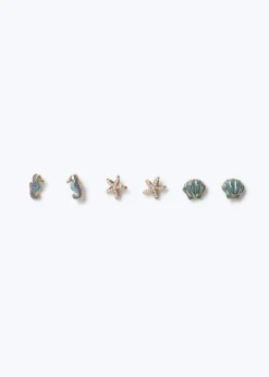 3 Pack Muse Gold Beach Earrings
