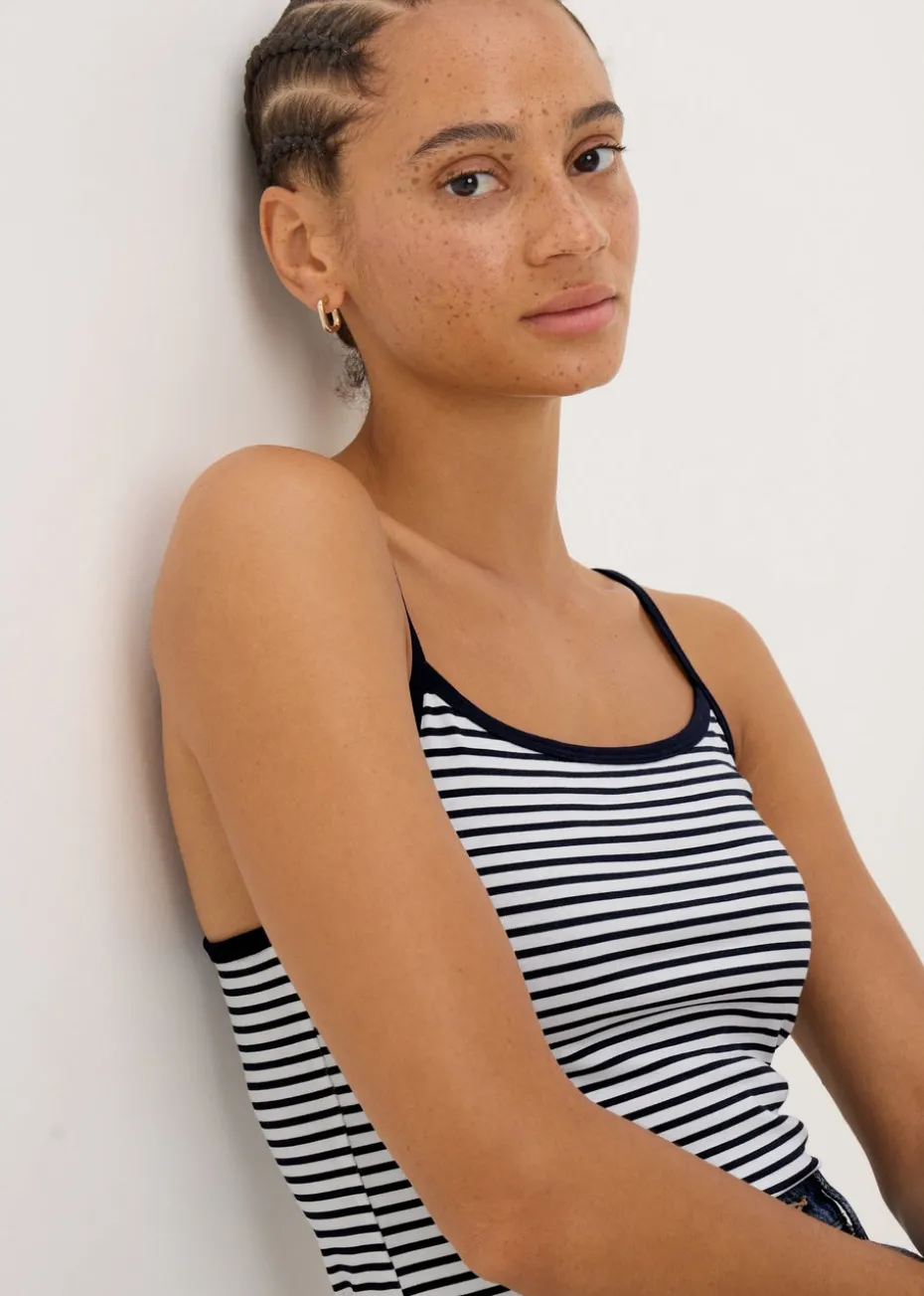 3 Pack Navy Stripe Cami Tops
