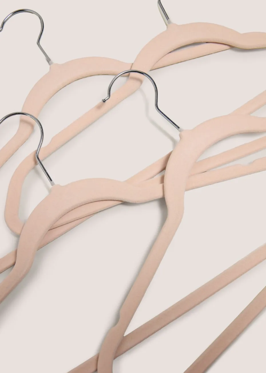 30 Pack Pink Flocked Hangers