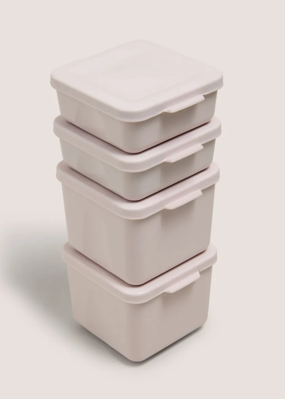 4 Pack Pink Food Containers