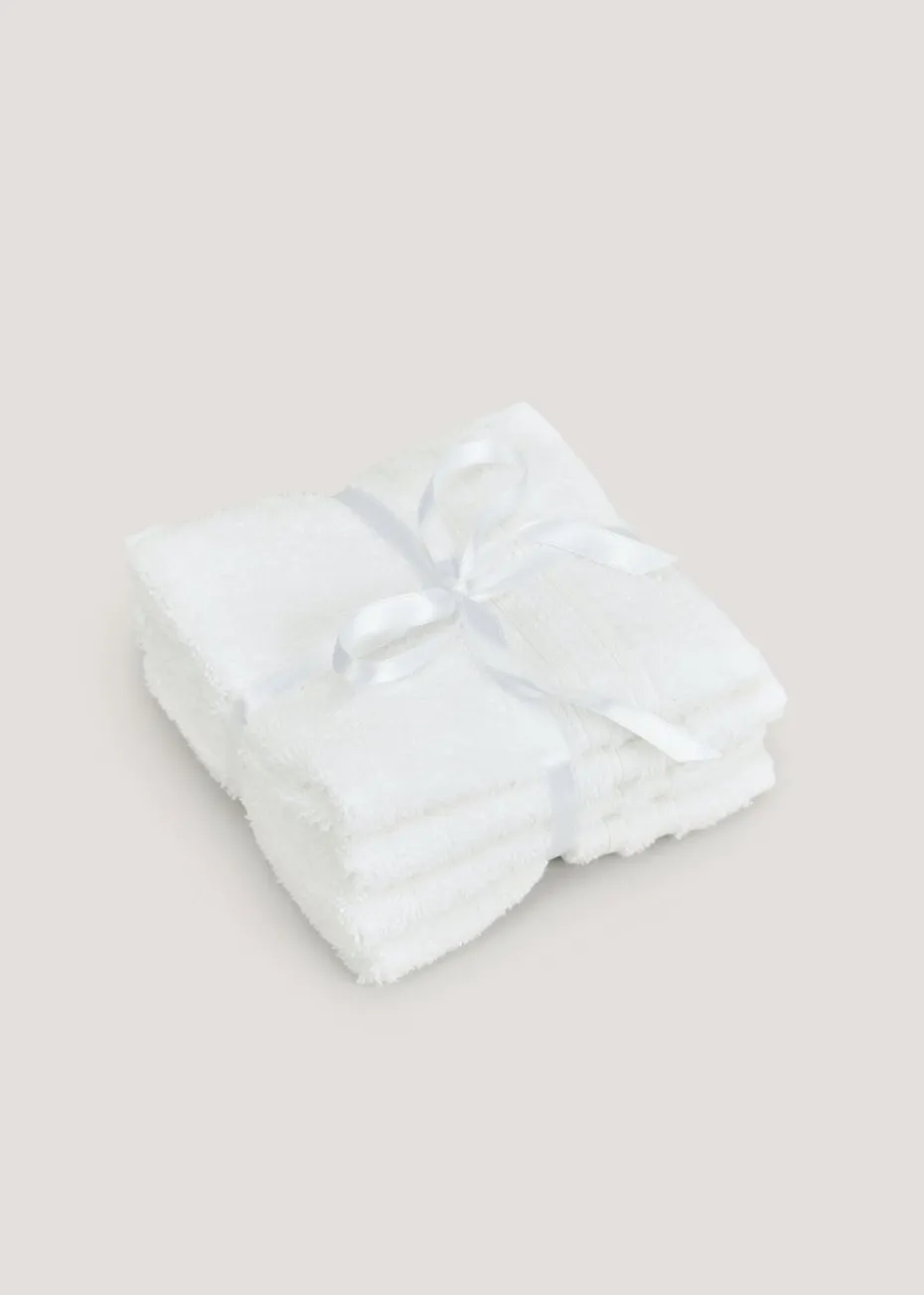 4 Pack White 100% Egyptian Cotton Face Cloths