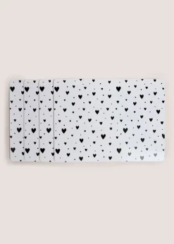 4 Pack White & Black Heart Cork Placemats