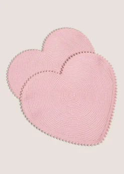 4 Pack White Heart Cork Placemats