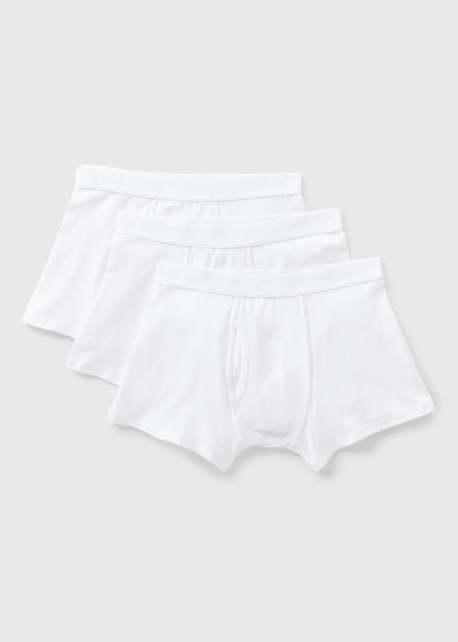 3 Pack White Keyhole Boxers