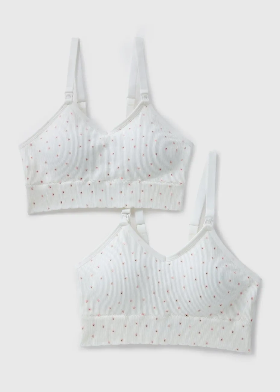 2 Pack White Maternity Bras