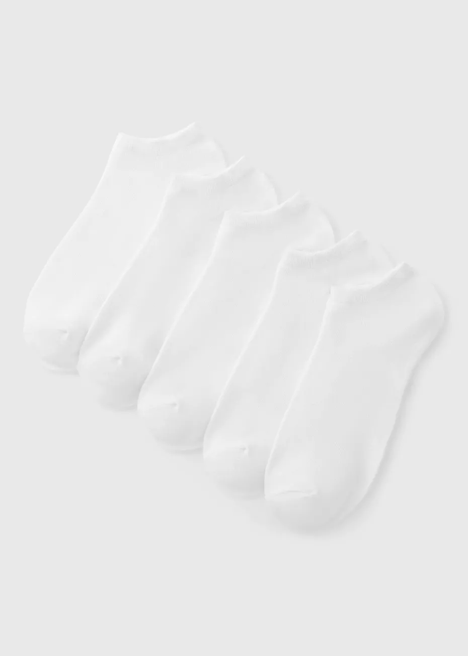 5 Pack White Trainer Socks