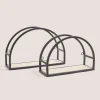 2 Rounded Metal Shelves (30cm x 30cm x 21.5cm)
