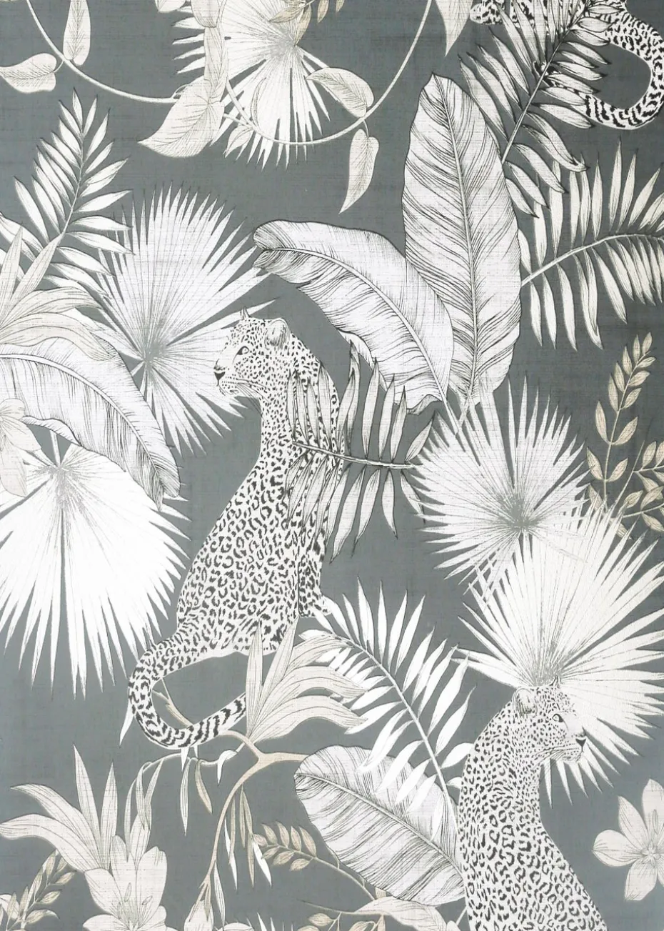 Arthouse Tropical Leopard Neutral Wallpaper