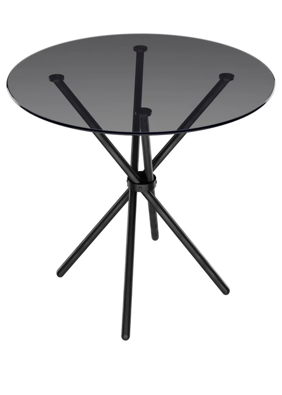 Aura Maison Smoked Top/Black Legs Dining Table (2 Packs)