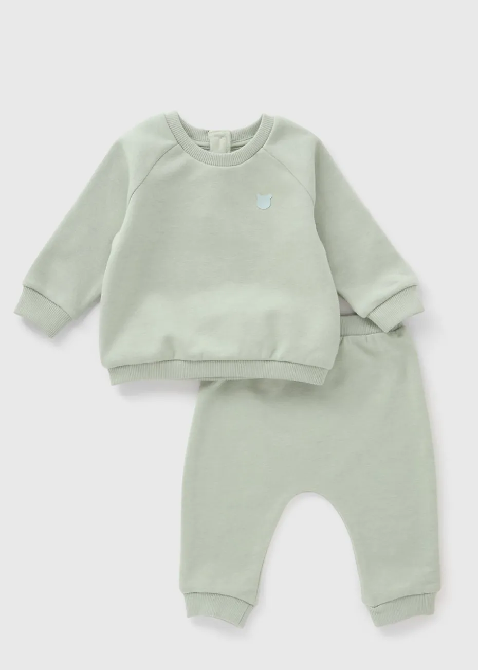 Baby Green Sweatshirt & Jogging Bottom Set (Newborn-23mths)