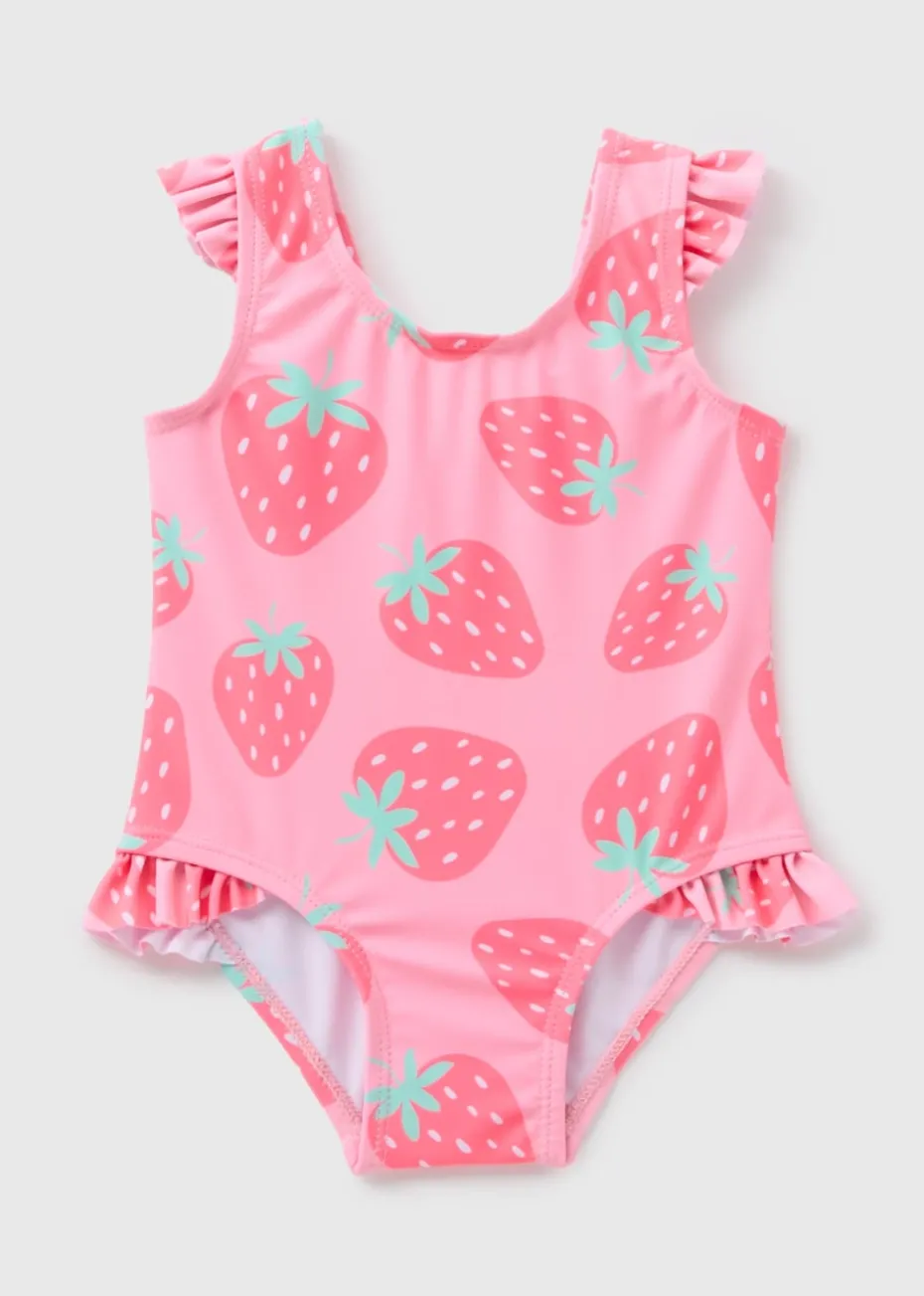 Baby Pink Strawberry Swimsuit (Newborn-23mths)