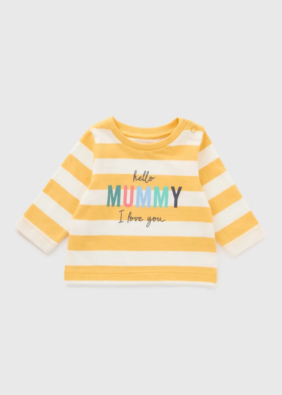 Baby Yellow Stripe Mummy Long Sleeve Top (Newborn-23mths)