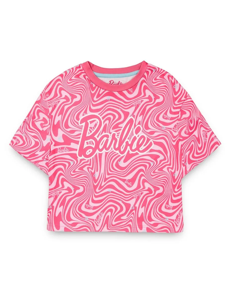 Barbie Girls Pink All Over Pattern Pyjama Set (3 - 12 Years)