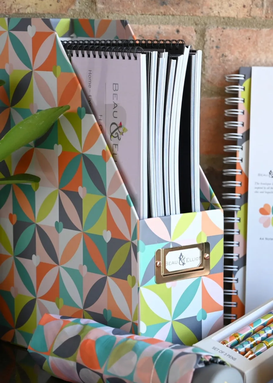 Beau & Elliot Multi Coloured Carnaby A4 Magazine Holder Petal