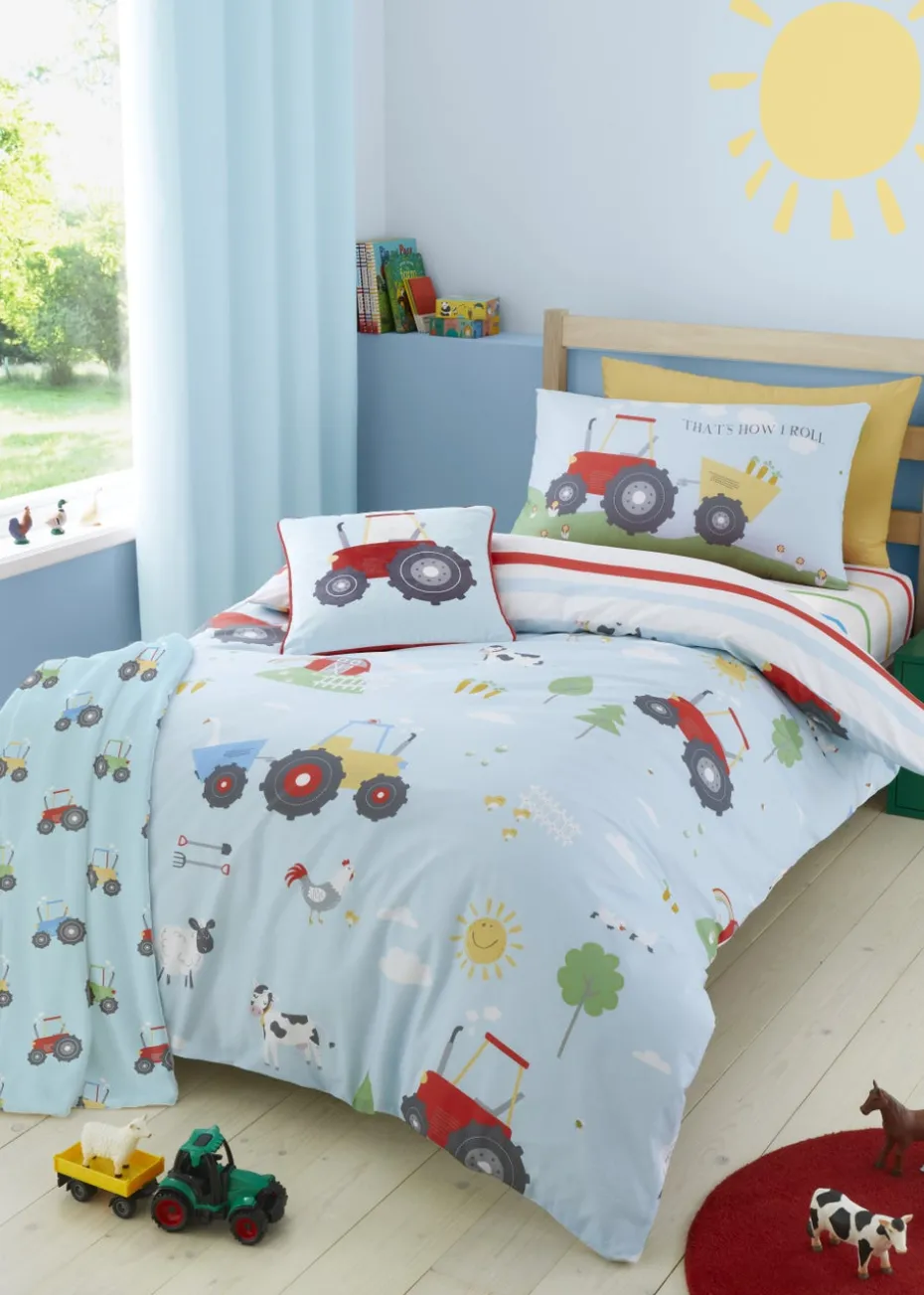 Bedlam Farmyard Friends Soft Touch Blue Throw