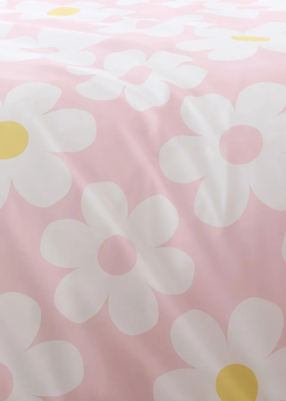 Bedlam Retro Daisy Reversible Pink Duvet Cover Set