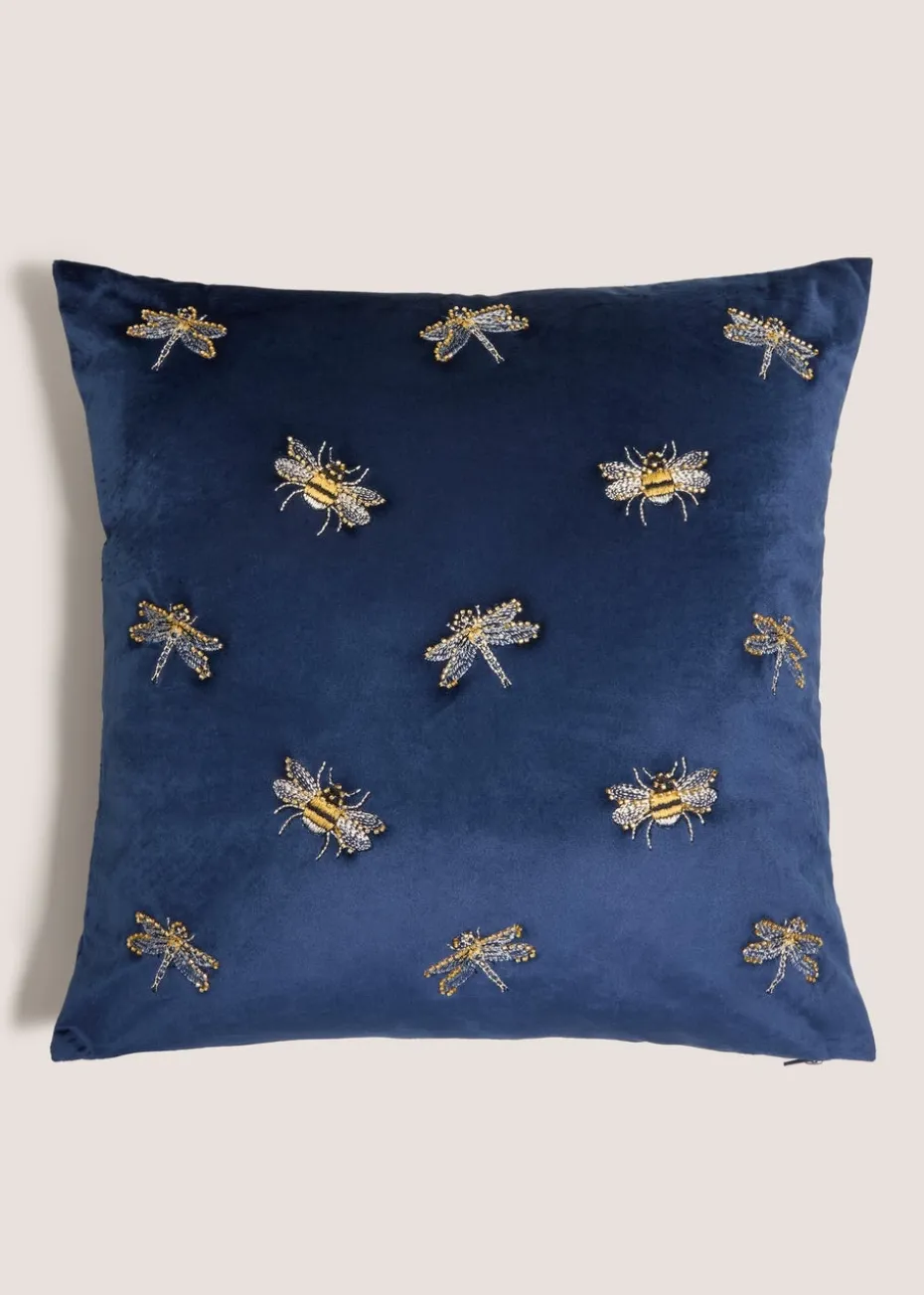 Bee Cushion Navy