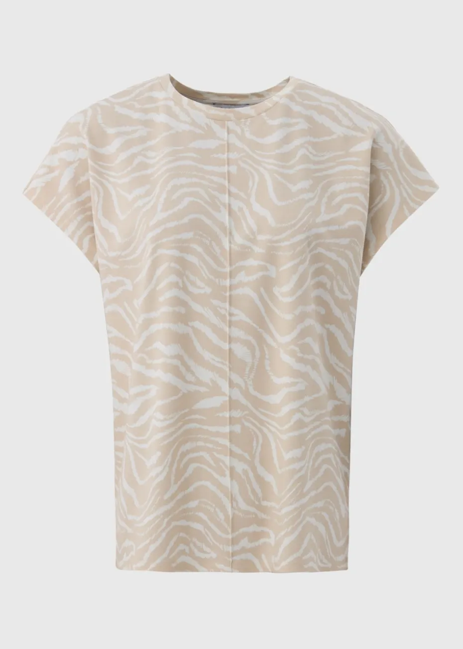 Beige Animal Print Ponte T-Shirt