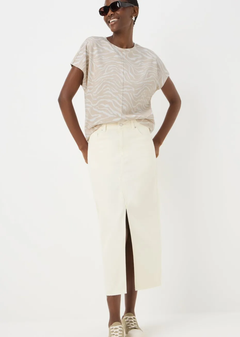 Beige Animal Print Ponte T-Shirt