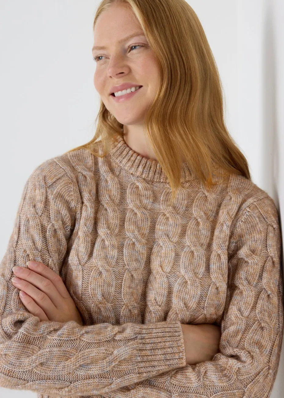 Beige Cable Knit Jumper