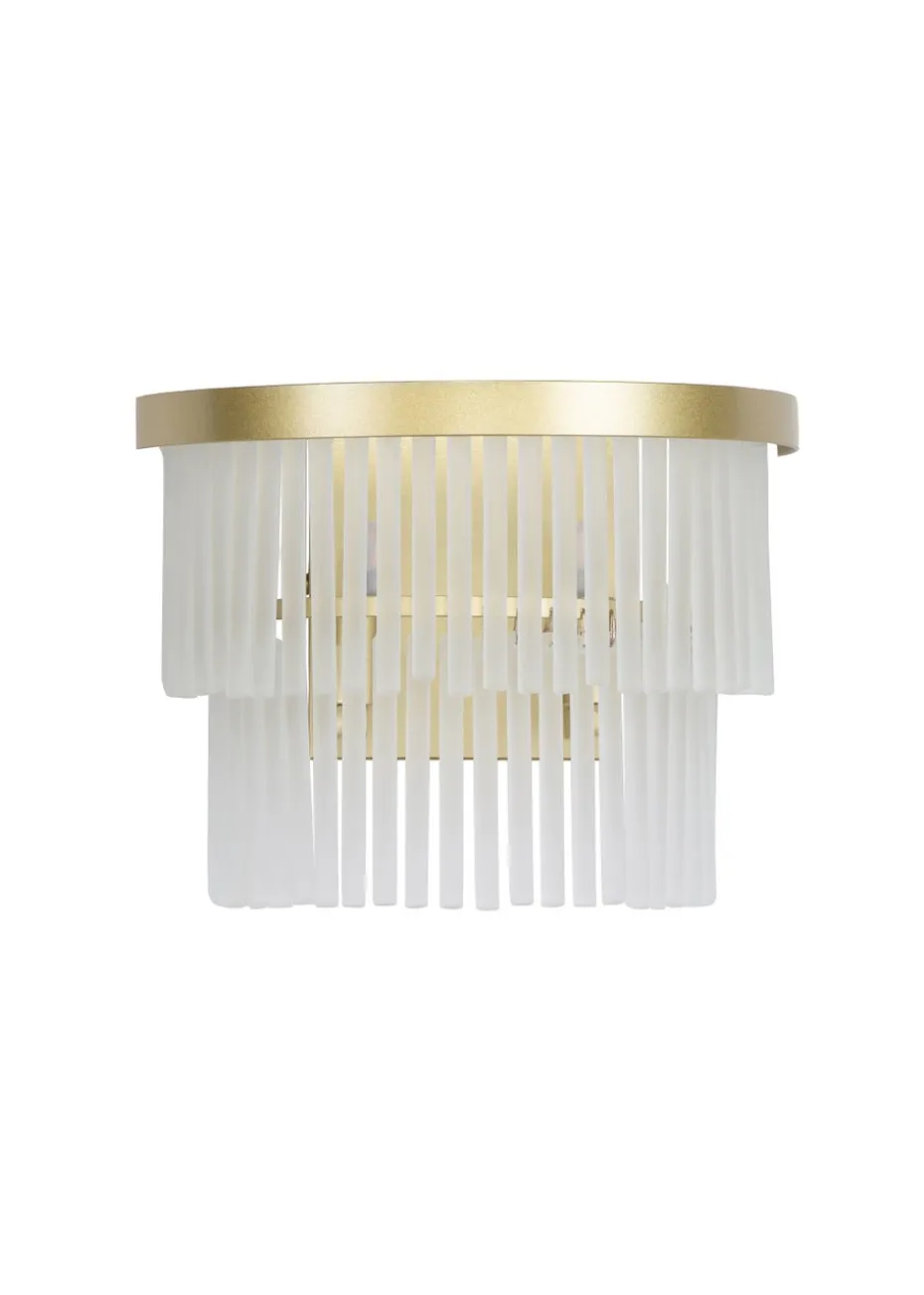 BHS Aubrey Frosted Wall Light Brass (19cm x 26cm)