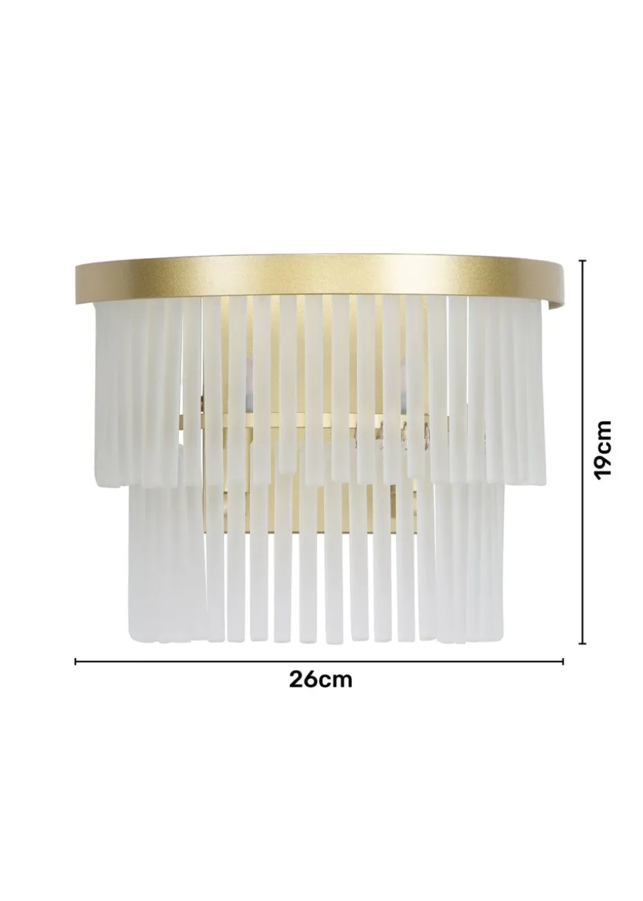 BHS Aubrey Frosted Wall Light Brass (19cm x 26cm)