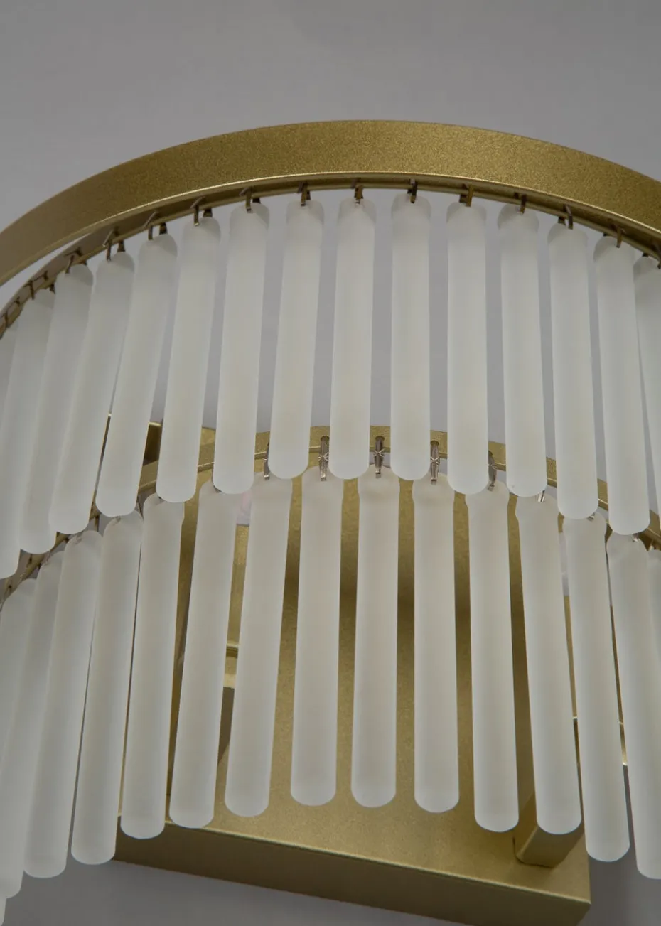 BHS Aubrey Frosted Wall Light Brass (19cm x 26cm)