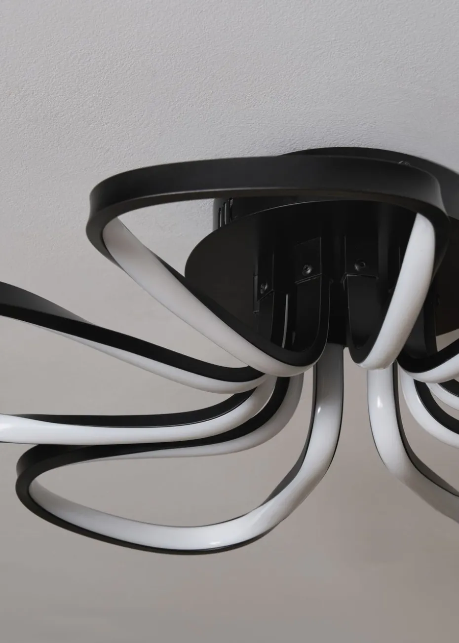 BHS Black Alvar 5 Petals LED Flush Light