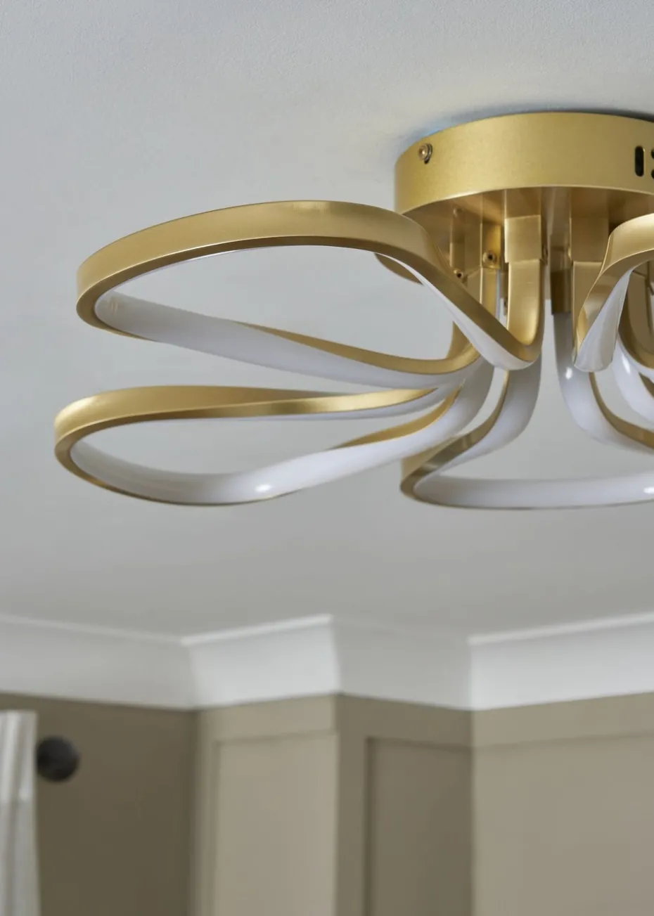 BHS Brass Alvar 5 Petals LED Flush Light