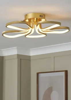 BHS Brass Alvar 5 Petals LED Flush Light