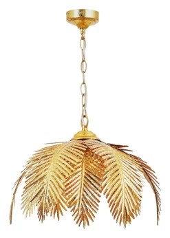 BHS Brookby Palm Ceiling Light Brass (Adjustable 34-129cm x 40cm)