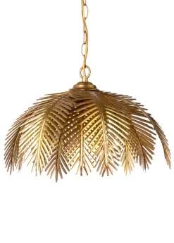 BHS Brookby Palm Ceiling Light Brass (Adjustable 34-129cm x 40cm)