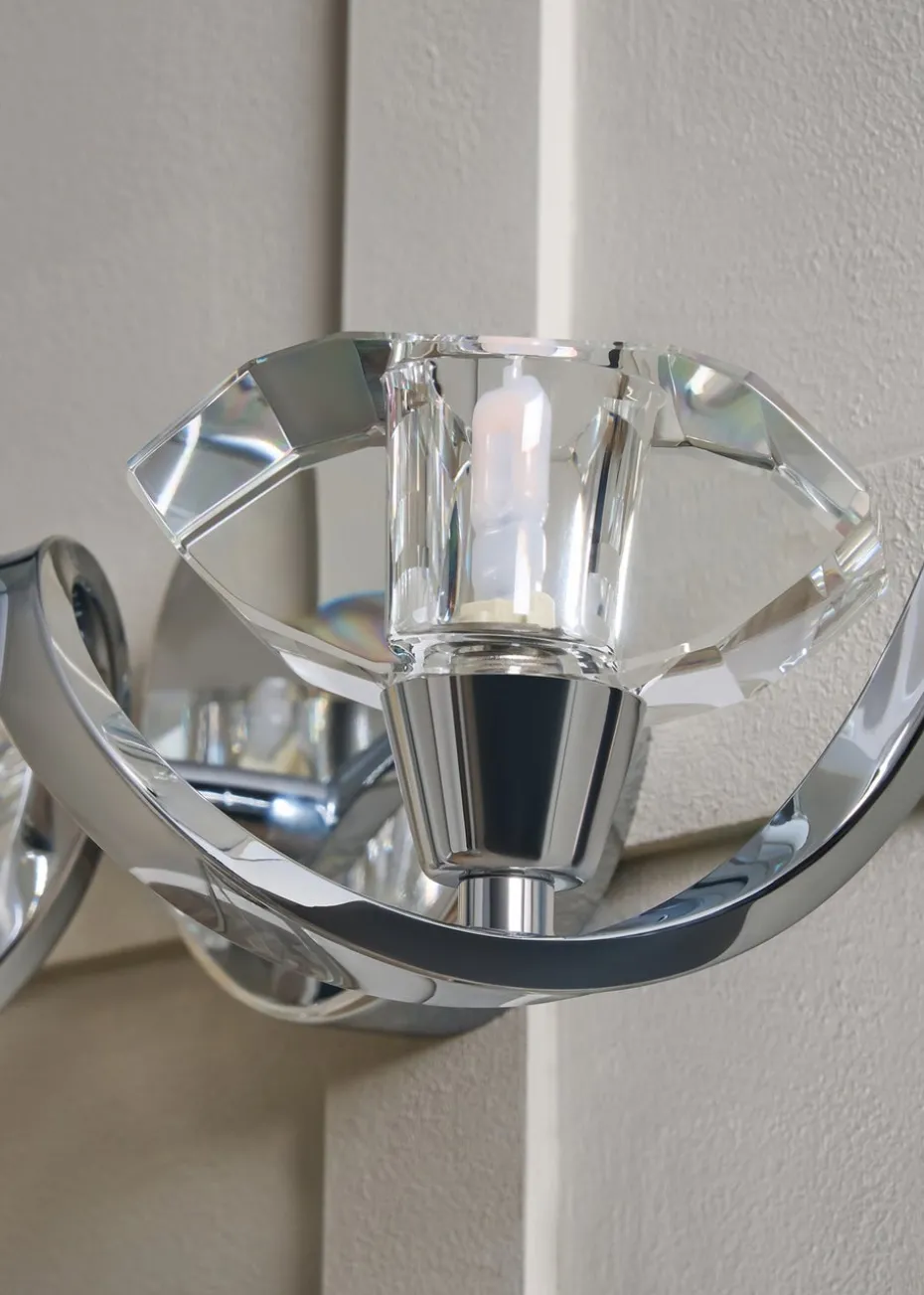 BHS Chrome Bella Twisted Wall 2 Light (12cm x 36cm)