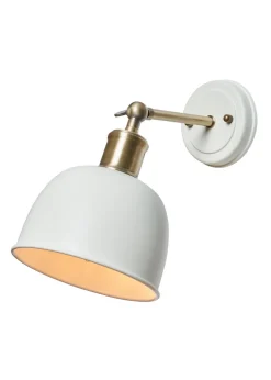 BHS Lighting Damani Ivory & Brass Wall Light (25cm x 16cm)