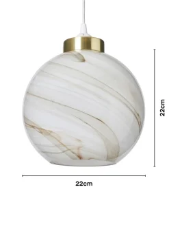 BHS Lighting Muna Marble Effect Glass Easyfit Shade (22cm x 22cm)