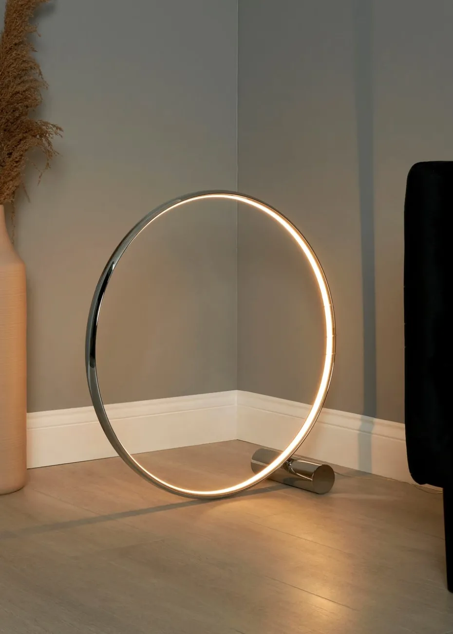 BHS Lighting Serk LED Ring Floor Lamp Chrome (61cm x 61cm)