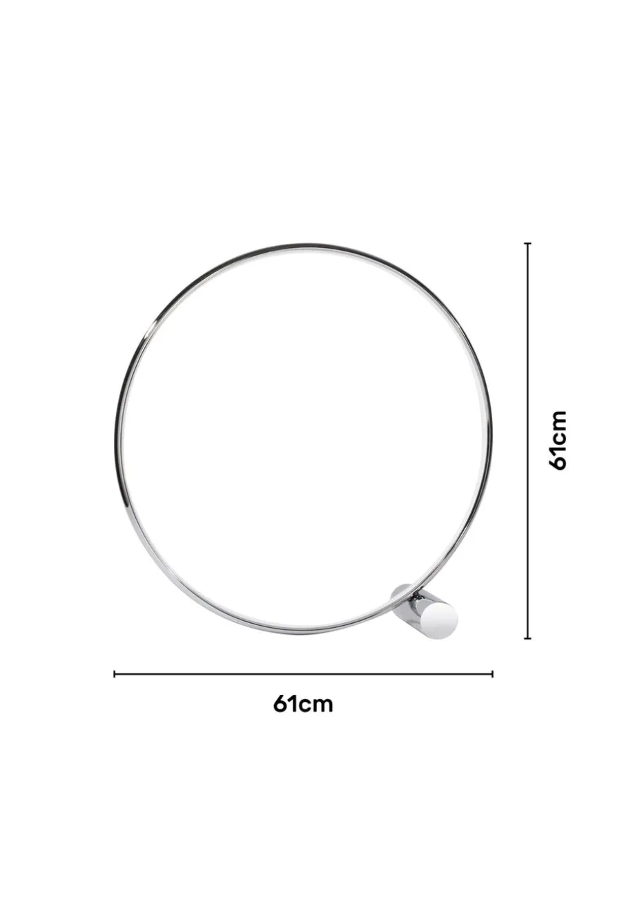 BHS Lighting Serk LED Ring Floor Lamp Chrome (61cm x 61cm)
