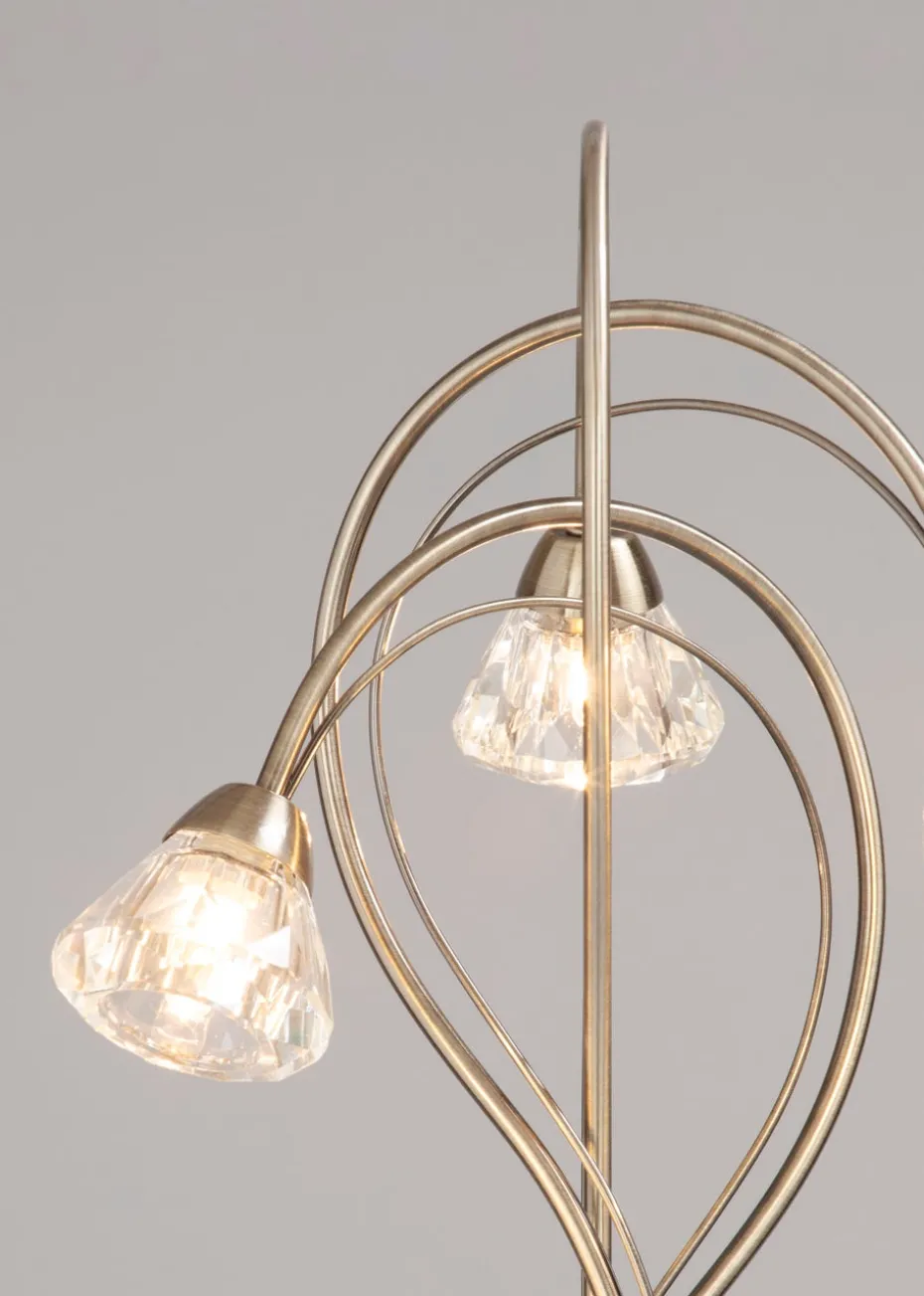 BHS Marianne Floor Lamp 3 Light Antique Brass (163cm x 35cm)